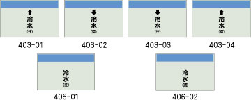 配管識別シート　冷水