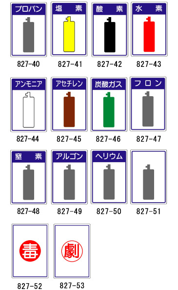 高圧ガス関係標識