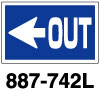 角型標識　OUT（左矢印）