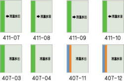 配管識別シート　冷温水