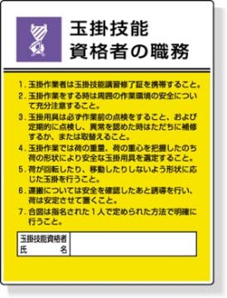 作業主任者職務板