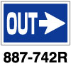 角型標識　OUT（右矢印）