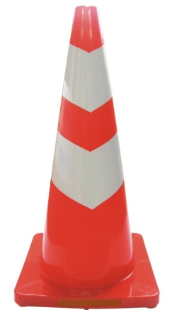 重石の要らない　ソフトスコッチコーン軟質塩ビ製　2.5KG　高さ690　赤/白　8本セット 送料込み