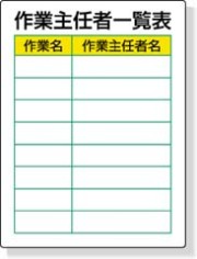 作業主任者職務板 Aok Safety Shop