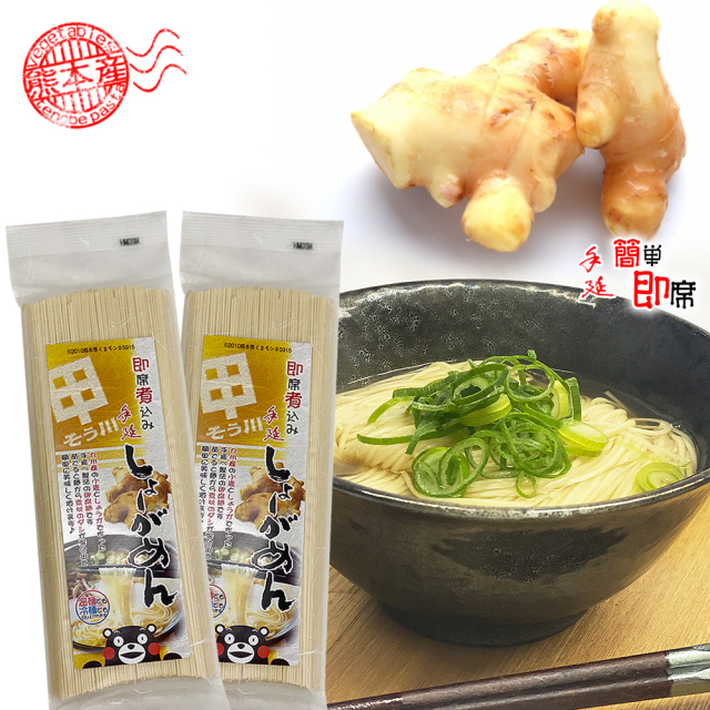 九州産小麦使用 手延べ しょうがめん 2人前×2袋 送料無料