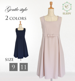 ハイウエストリボンストレッチワンピース