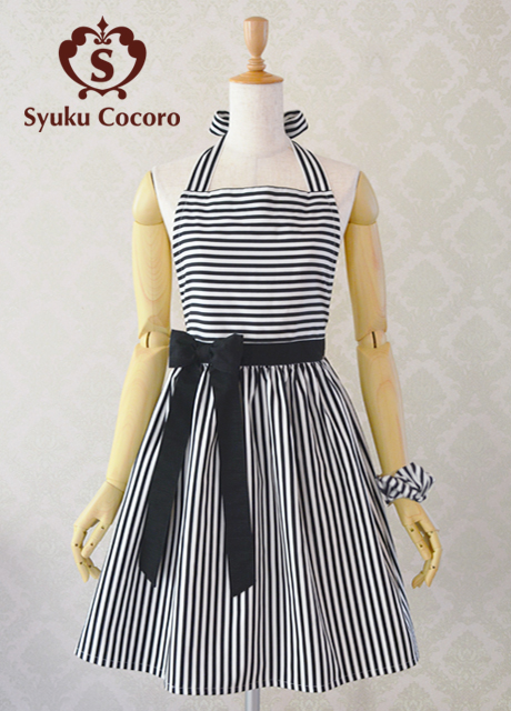 Y's for living ストライプエプロンドレス　 エプロンスカート シャンブレートロ エプロンスカート｜Y's for living +fabric