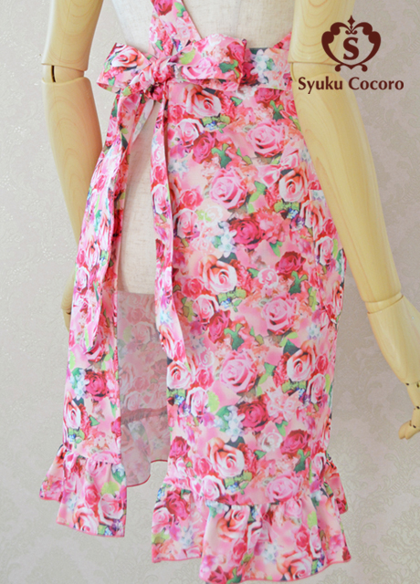 Pretty オーガンジーエプロン 濃いピンク Pretty オーガンジーエプロン 濃いピンク Pretty オーガンジー