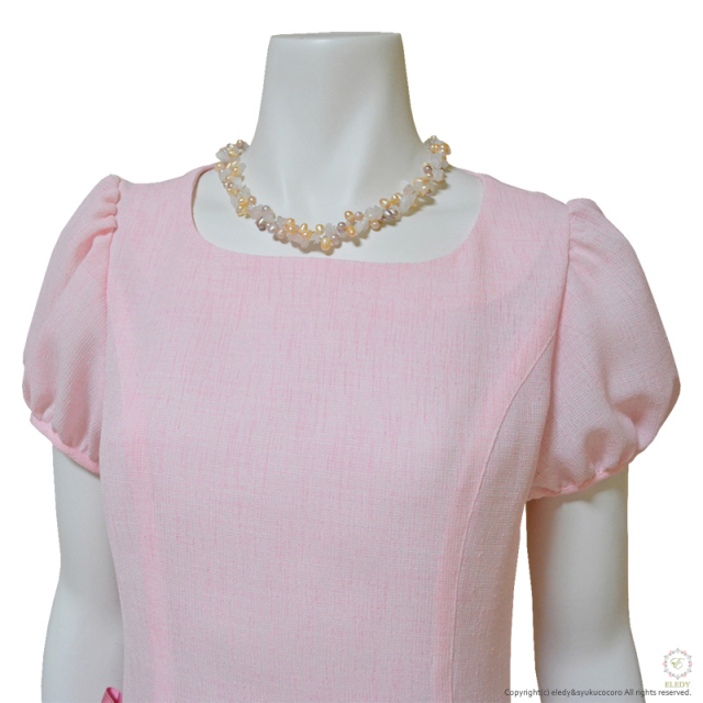 Doux Avenir パフスリーブ ワンピース ピンク Doux avenir パフスリーブ ワンピース ピンク パフスリーブ ワンピース