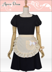 プチフリル／クリームベージュ サロンエプロン（シュシュ付き）