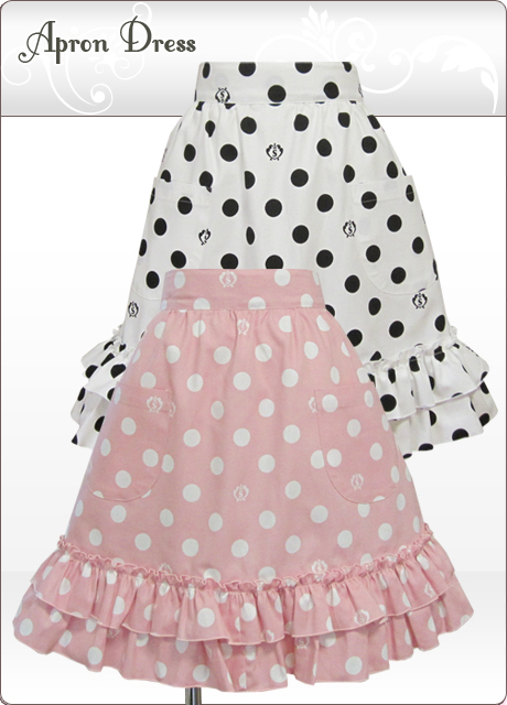 クラシックサロンエプロン（水玉 ロゴ入り）