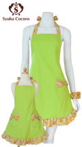 お揃い親子エプロン／スリムエプロン＆キッズエプロン 【ピスタチオ・グリーン】