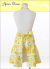 レモン柄ハニーイエロー ティアードエプロン（シュシュ付き）