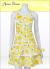 レモン柄ハニーイエロー ティアードエプロン（シュシュ付き）