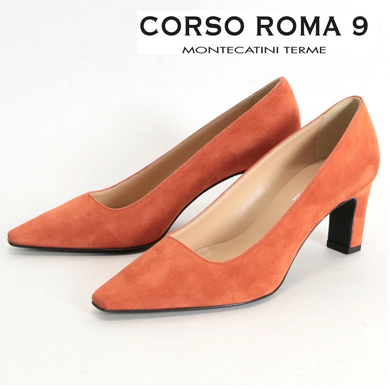 【90%OFF】残り僅か！35～35Hサイズ CORSO ROMA 9 コルソローマ 455-1C スエードレザー ポインテッドトゥパンプス グレー オレンジ｜18aw