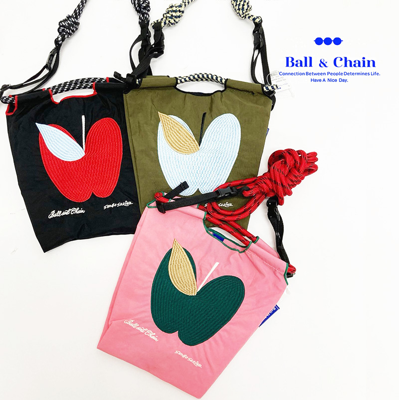 Ball＆Chain ボール＆チェーン 323201 S.APPLE ＜Sサイズ＞ アップル りんご セキネショウゴ Shogo Sekine 北欧 ショルダーバッグ サコッシュ ミニバッグ ポシェット 刺繍 ギフト ボールチェーン BLUE LABEL ボールアンドチェーン