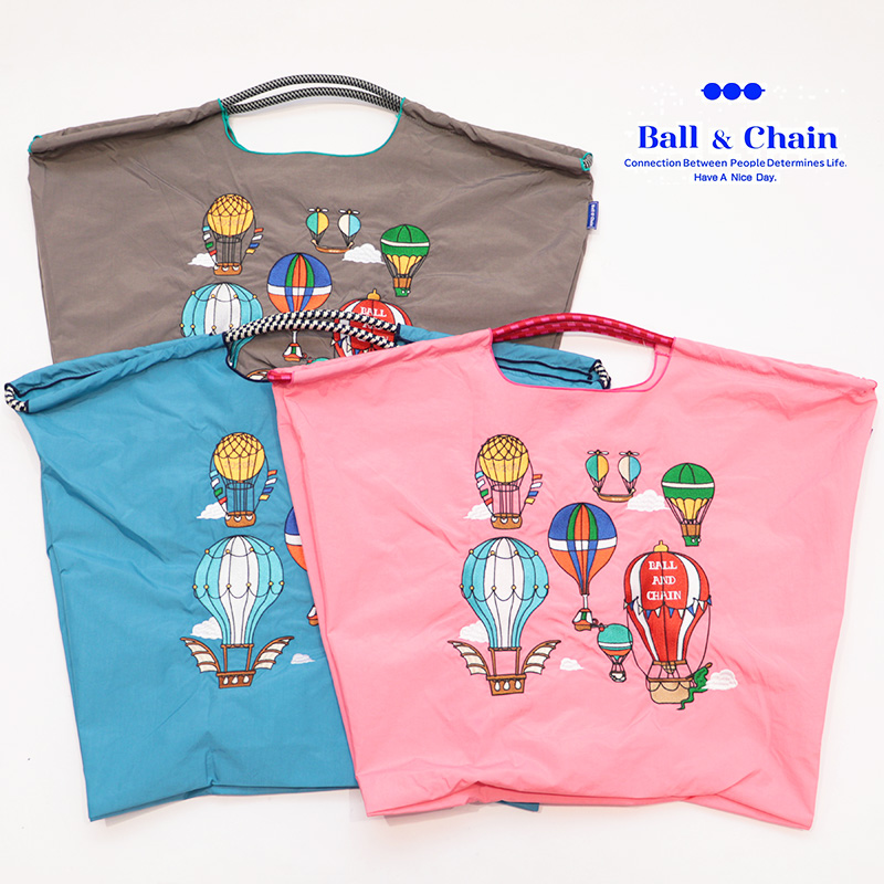 【期間限定30％OFF】Ball＆Chain ボール＆チェーン 301139 BALOONS ＜Lサイズ＞ バルーン 気球 トートバッグ エコバッグ ショッピングバッグ ハンドバッグ 刺繍 ギフト ボールチェーン BLUE LABEL ボールアンドチェーン