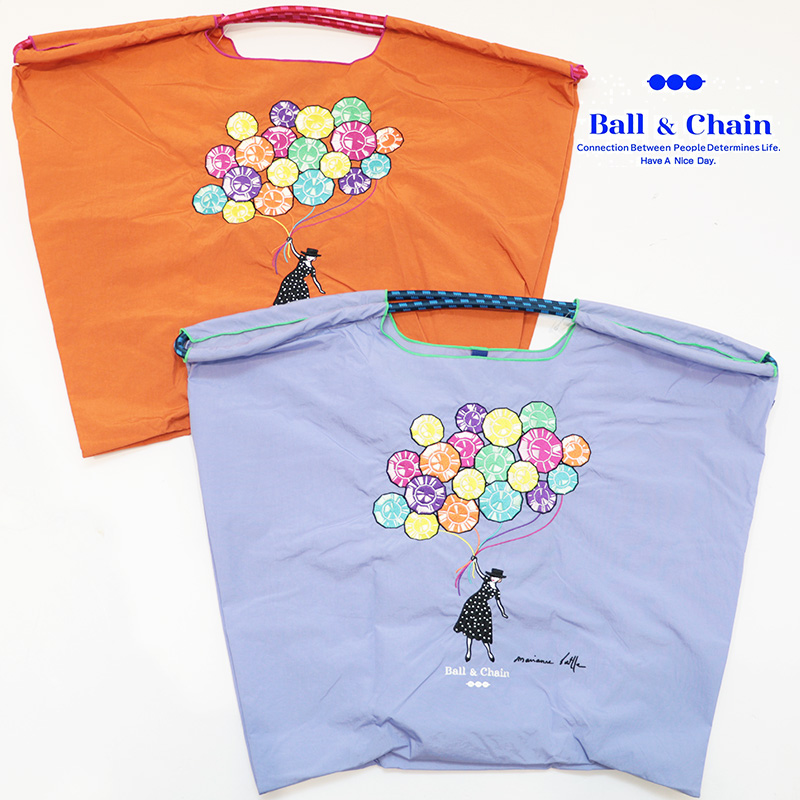 Ball＆Chain ボール＆チェーン 363102 M.Bballoon ＜Lサイズ＞ バルーン 風船 MARIANNE BATLL マリアンヌ・バトル トートバッグ エコバッグ ショッピングバッグ ハンドバッグ 刺繍 ギフト ボールチェーン BLUE LABEL ボールアンドチェーン