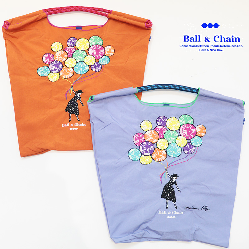 Ball＆Chain ボール＆チェーン 363002 M.Bballoon ＜Mサイズ＞  バルーン 風船 MARIANNE BATLL マリアンヌ・バトル トートバッグ エコバッグ ショッピングバッグ ハンドバッグ 刺繍 ギフト ボールチェーン BLUE LABEL ボールアンドチェーン
