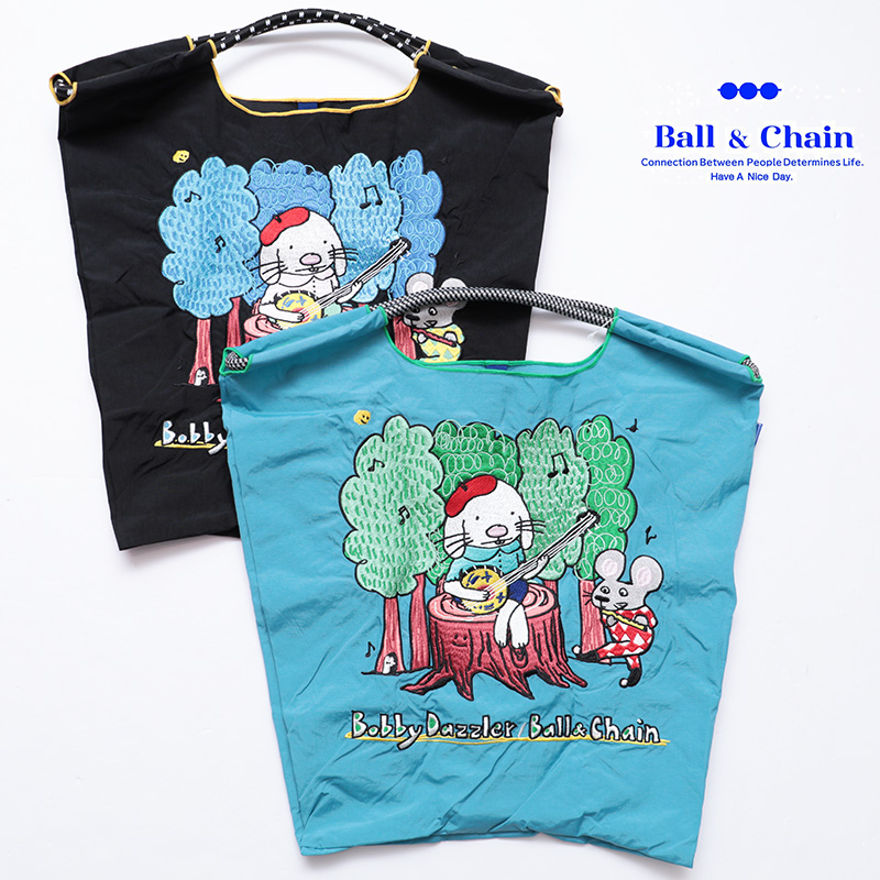Ball＆Chain  ボール＆チェーン  322006  B.rabbit Guitar  ＜Mサイズ＞  ラビット  ウサギ  うさぎ  ねずみ ギター BOBBY DAZZLER トートバッグ エコバッグ ショッピングバッグ ハンドバッグ 刺繍 ギフト ボールチェーン BLUE LABEL ボールアンドチェーン | バッグ 定番