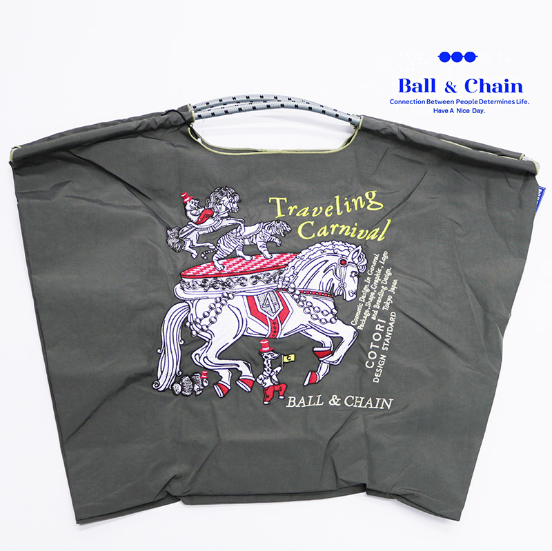 Ball＆Chain ボール＆チェーン  321105  C.CARNIVAL ＜Lサイズ＞ カーニバル 馬 COTORI　トートバッグ エコバッグ ショッピングバッグ ハンドバッグ 刺繍 ギフト ボールチェーン BLUE LABEL ボールアンドチェーン
