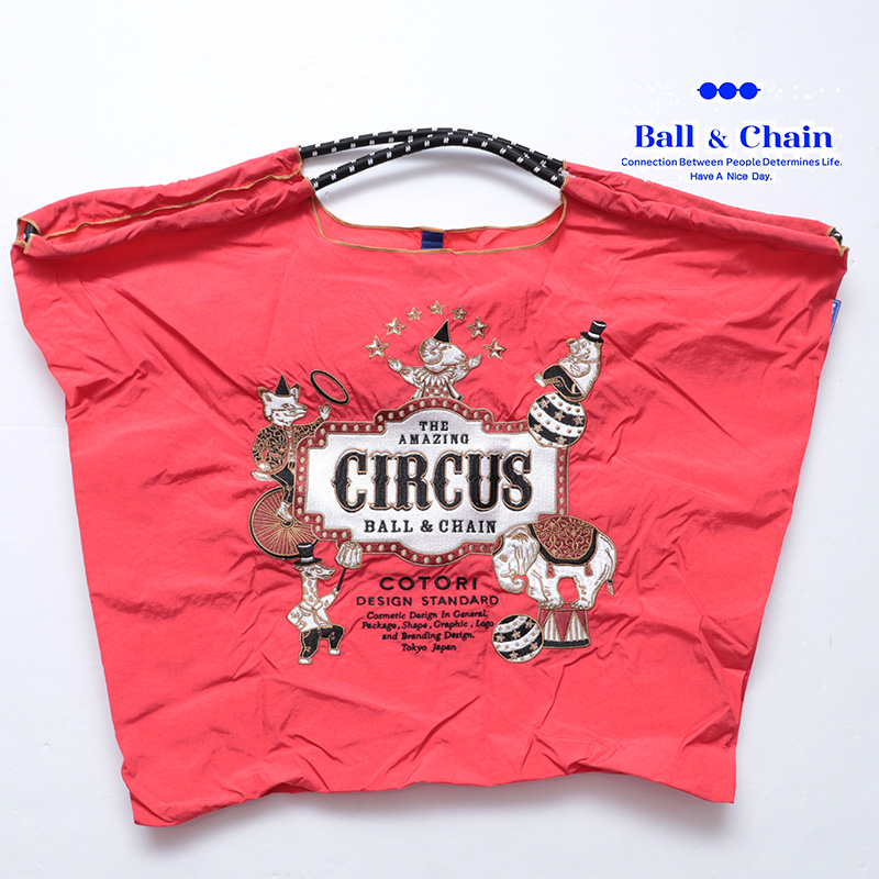 Ball＆Chain  ボール＆チェーン  321107 C.CIRCUS ＜Lサイズ＞ サーカス COTORI　トートバッグ エコバッグ ショッピングバッグ ハンドバッグ 刺繍 ギフト ボールチェーン BLUE LABEL ボールアンドチェーン