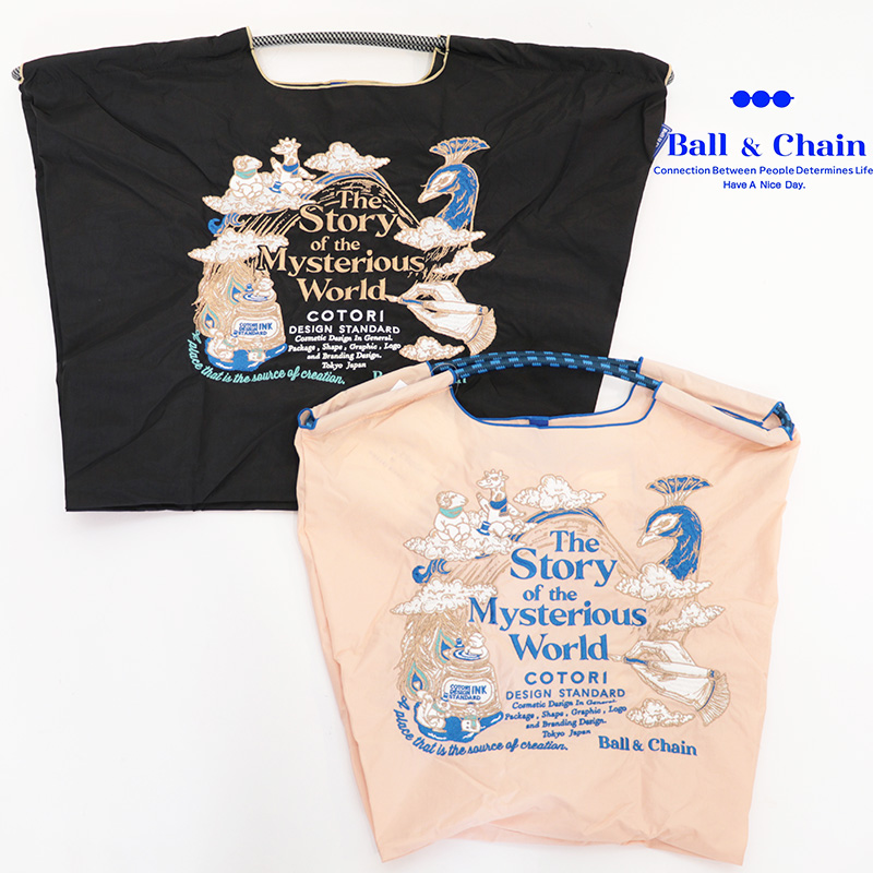 Ball＆Chain ボール＆チェーン 321011/321111  ＜M,Lサイズ＞ C.PEACOCK ピーコック クジャク COTORI コトリスタンダードコラボ トートバッグ エコバッグ ショッピングバッグ ハンドバッグ 刺繍 ギフト ボールチェーン BLUE LABEL ボールアンドチェーン