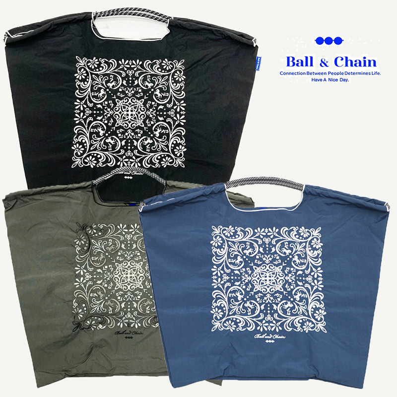 Ball＆Chain ボール＆チェーン  301125  D.HORSE ＜Lサイズ＞  DAMASK ダマスク柄 バンダナ柄×馬 トートバッグ エコバッグ ショッピングバッグ ハンドバッグ 刺繍 ギフト ボールチェーン BLUE LABEL ボールアンドチェーン