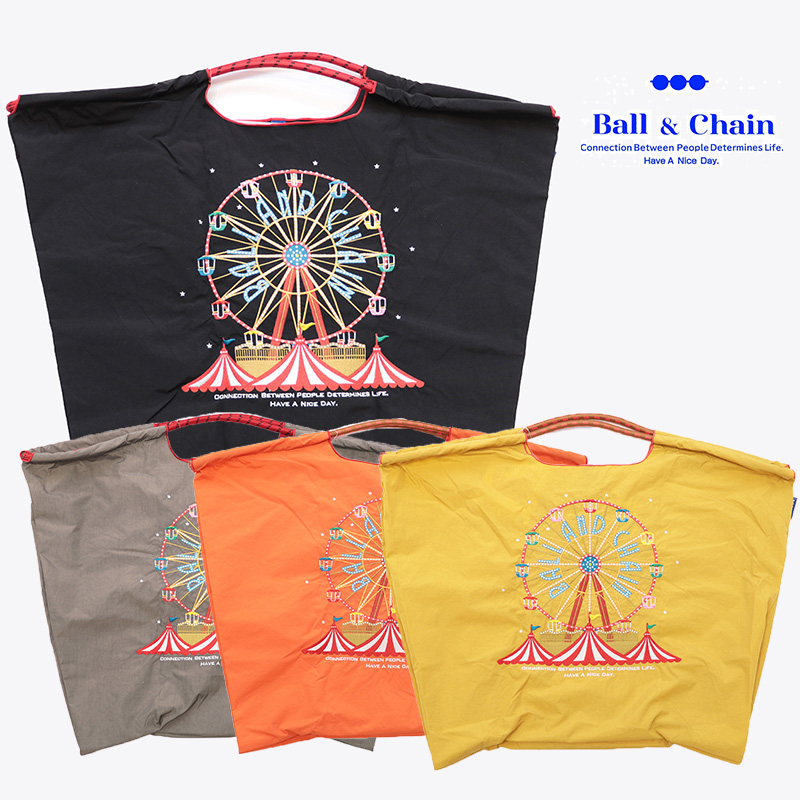 【期間限定30％OFF】Ball＆Chain ボール＆チェーン 301142 Ferris Wheel ＜Lサイズ＞ 観覧車 トートバッグ エコバッグ ショッピングバッグ ハンドバッグ 刺繍 ギフト ボールチェーン BLUE LABEL ボールアンドチェーン