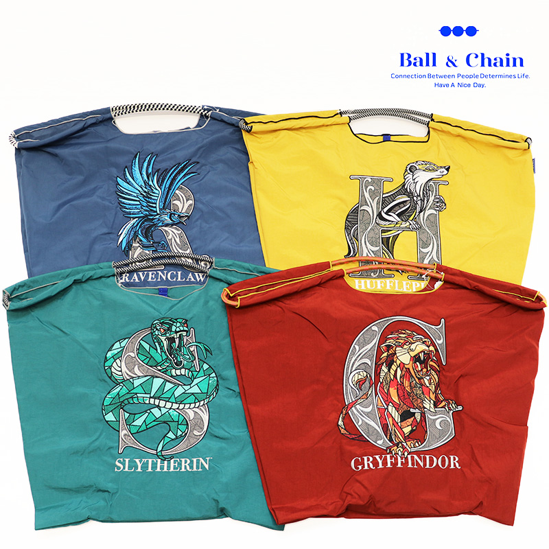 【期間限定30％OFF】Ball＆Chain ボール＆チェーン 34810 HARRY POTTER ＜Lサイズ＞ ハリー・ポッター GRYFFINDOR SLYTHERIN RAVENCLAW HUFFLEPUFF ハリーポッター トートバッグ  エコバッグ ショッピングバッグ ハンドバッグ 刺繍 ボールアンドチェーン