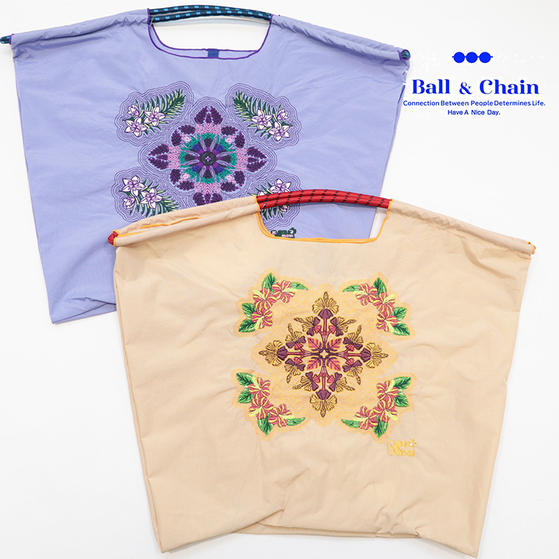 Ball＆Chain ボール＆チェーン 364101 Hawaiian Quilts ハワイアンキルト トートバッグ エコバッグ ショッピングバッグ ハンドバッグ 刺繍 ギフト ボールチェーン BLUE LABEL ボールアンドチェーン