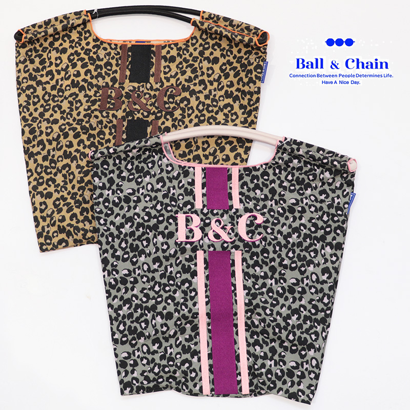 Ball＆Chain ボール＆チェーン 301052 LEOPARD LINE レオパードライン ヒョウ柄 ＜Mサイズ＞トートバッグ エコバッグ ショッピングバッグ ハンドバッグ 刺繍 ギフト ボールチェーン BLUE LABEL ボールアンドチェーン