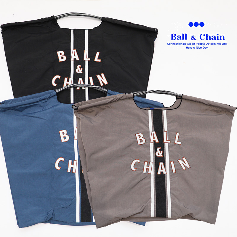 Ball＆Chain  ボール＆チェーン  301137 LINE ＜Lサイズ＞  ライン トートバッグ エコバッグ ショッピングバッグ ハンドバッグ 刺繍 ギフト ボールチェーン BLUE LABEL ボールアンドチェーン