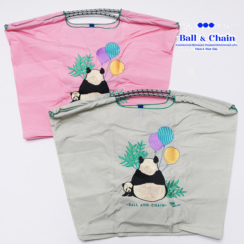 Ball＆Chain ボール＆チェーン 313110 D.PANDA ぱんだ パンダ ＜Lサイズ＞ トートバッグ エコバッグ ショッピングバッグ ハンドバッグ 刺繍 ギフト ボールチェーン BLUE LABEL ボールアンドチェーン