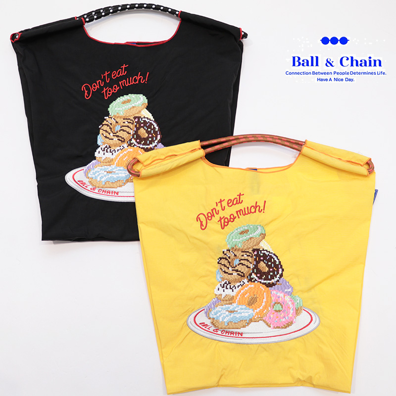Ball＆Chain ボール＆チェーン 301060 Pixel Donuts ＜Mサイズ＞ ピクセルドーナツ スイーツ トートバッグ エコバッグ ショッピングバッグ ハンドバッグ 刺繍 ギフト ボールチェーン BLUE LABEL ボールアンドチェーン