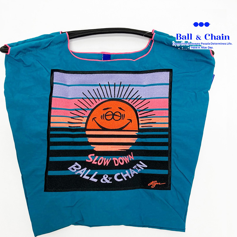 Ball＆Chain ボール＆チェーン 314005 A.SUNSET ＜Mサイズ＞ サンセット Ryu Ambe リュウアンベ トートバッグ エコバッグ ショッピングバッグ ハンドバッグ 刺繍 ギフト ボールチェーン BLUE LABEL ボールアンドチェーン
