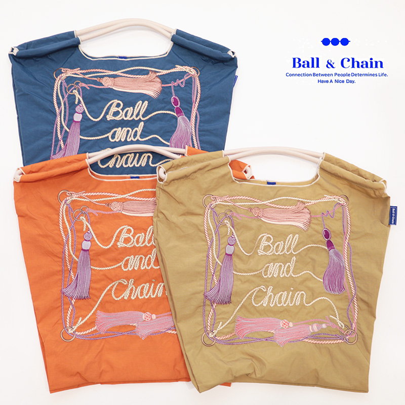 Ball＆Chain ボール＆チェーン 301044 TASSEL ＜Mサイズ＞ タッセル ロープ トートバッグ エコバッグ ショッピングバッグ ハンドバッグ 刺繍 ギフト ボールチェーン BLUE LABEL ボールアンドチェーン