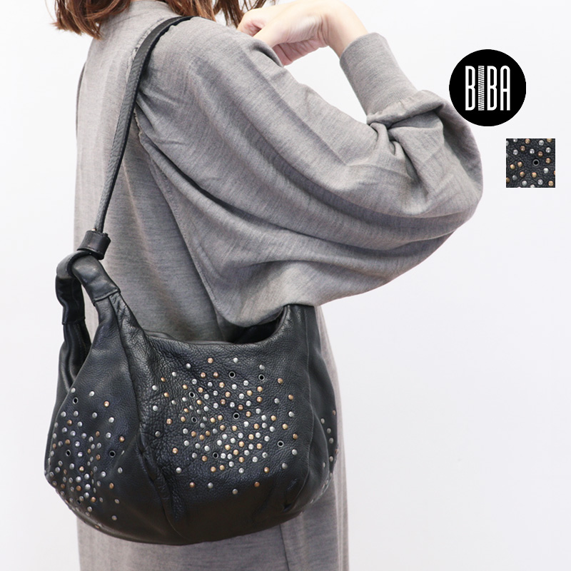 BIBA ビバ  52-SAY2L 2WAYハンドル スタッズバッグ ハンドバッグ 肩掛け レザー 本革 ハンドメイド  | 25AW バッグ