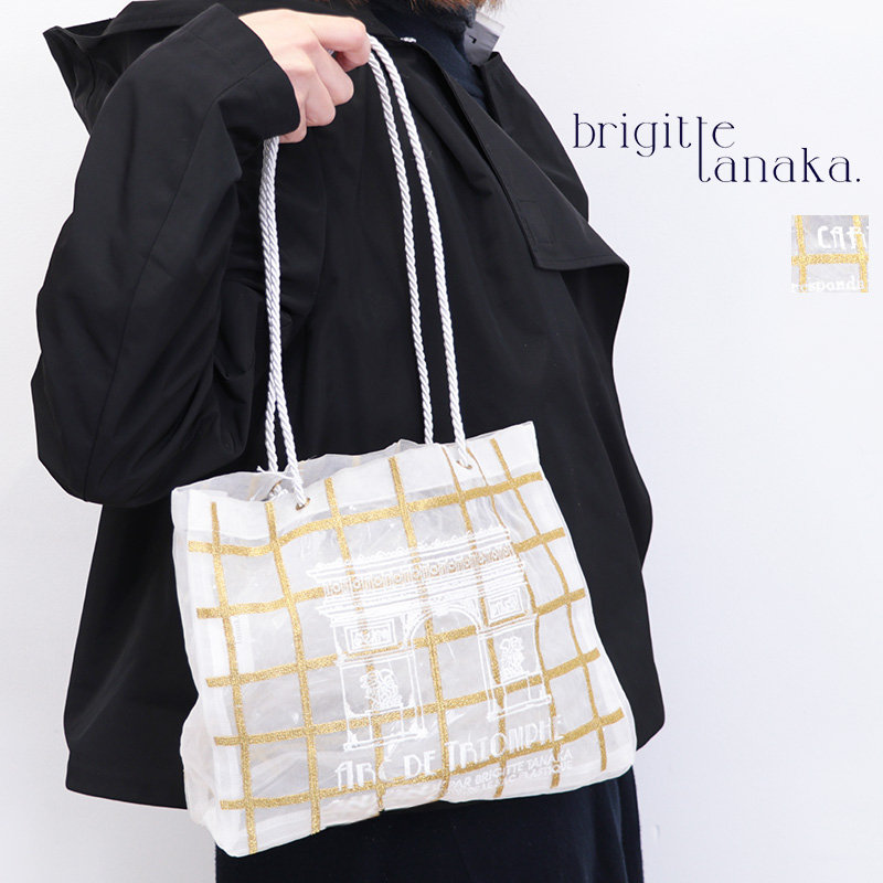 BRIGITTE TANAKA ブリジットタナカ BT.MO.1186 PARIS ARC TRIOMPHE GOLD 凱旋門 オーガンジー刺繍トートバッグ  エコバッグ ショッピングバッグ ハンドバッグ ギフト
