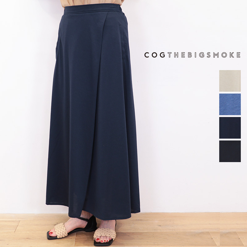 COG THE BIG SMOKE コグザビッグスモーク 12501-346-823-1 HALO SEMI-FLARE SKIRT ポリエステルジャージータックロングスカート | 25SS ボトムス 春夏