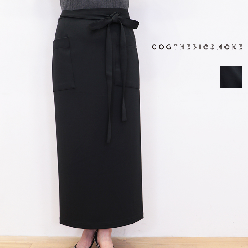 COG THE BIG SMOKE コグザビッグスモーク 13502-228-1317-1 MIRANDA WRAP SKIRT ジョーゼットダブルフェイスラップスカート タイトスカート DOUBLE FACE SUITING - C13 | 25AW ボトムス 秋冬