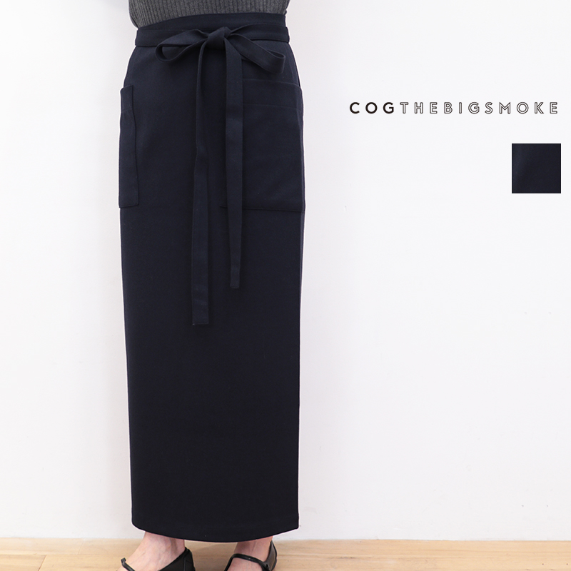 COG THE BIG SMOKE コグザビッグスモーク 13502-232-1317-1 MIRANDA WRAP SKIRT フランネルジャージラップスカート タイトスカート ウール混 起毛 SOFT FLANNEL JERSEY - C13 | 25AW ボトムス 秋冬