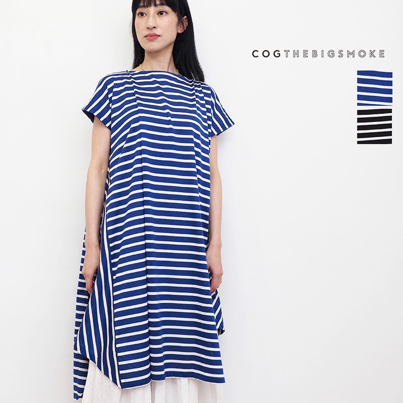 【40%OFF】COG THE BIG SMOKE コグザビッグスモーク 8401-137-806-1 スクエアヘムボーダーワンピース HEIDI DRESS | 23SS 春夏