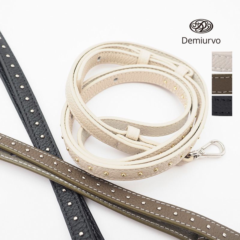 【STRAP Studs】Demiurvo デミウルーボ レザースマートフォンストラップ スタッズ付 130cm 首紐 ネックストラップ