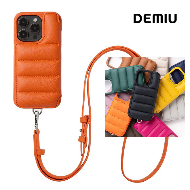 DEMIU デミュウ レザースマートフォンケース BALLON バロン アイフォンケース アイフォーンケース 携帯ケース 首紐付き ストラップ付き 本革 ICカード 背面手帳型 カードポケット カードケース iPhoneSE/iPhone12/iPhone13/iPhone14/iPhone15/iPhone16/iPhone17