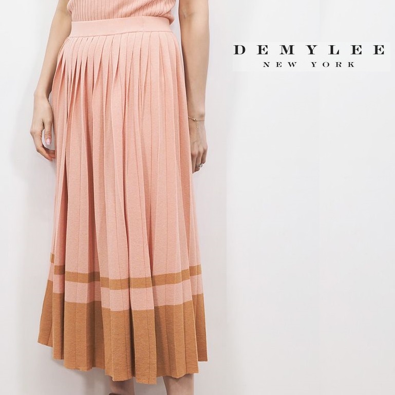 【40%OFF】DEMYLEE デミリー 3110500014 配色ボーダー プリーツニットロングスカートOlga Skirt | 20SS ボトムス 春夏