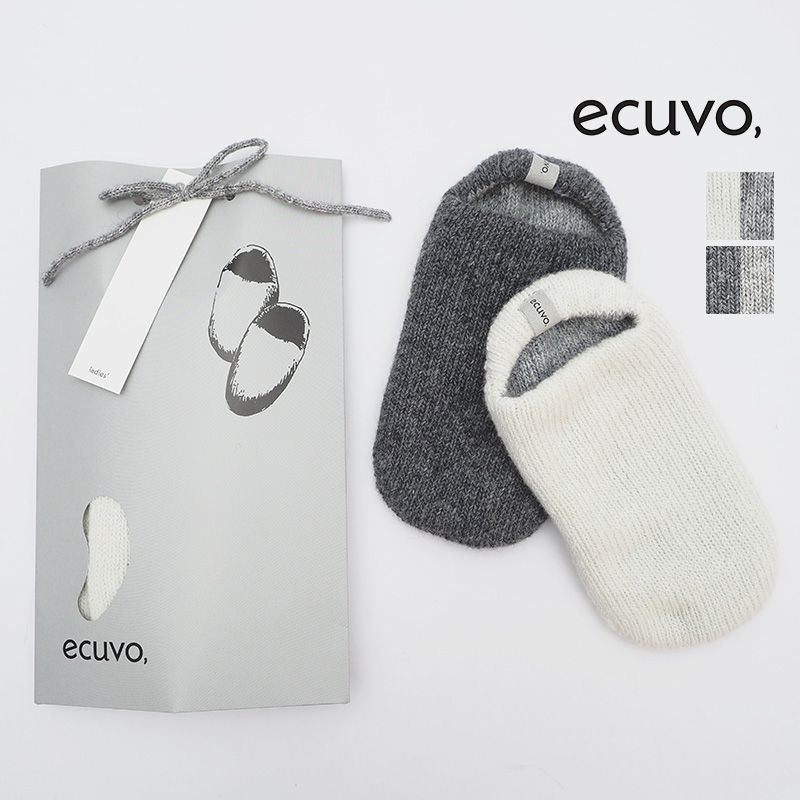 ecuvo, エクボ  226-21/226-22 ニットルームスリッポン ルームソックス ウール レディース リバーシブル 2WAY サスティナブル　| 定番 ファッショングッズ 秋冬