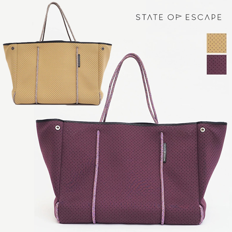 【正規品】STATE OF ESCAPE ステイトオブエスケープ ESCAPE CARRYALL エスケープキャリーオール トートバッグ　WHITE,Beige,STONE,HUSK,DeepMusk,Dove,Sage,Caramel,Mulberry,Cosmos,Black ｜ビーチバッグ ジムバッグ マザーバッグ ネオプレン メッシュバッグ