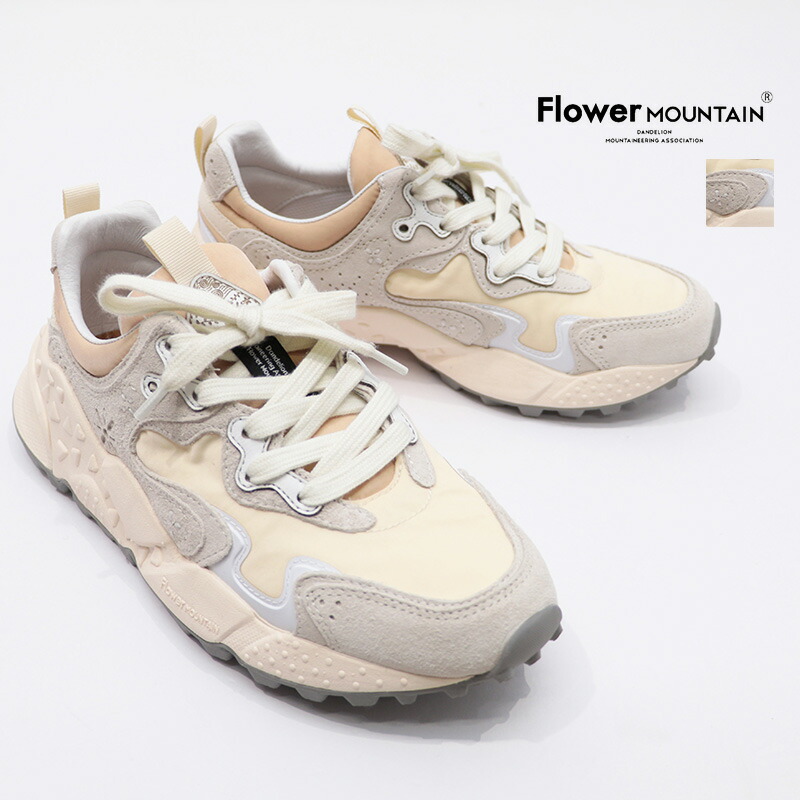 FLOWER MOUNTAIN フラワーマウンテン FM121003 RULIS Beige ナイロン×スウェード ローカットスニーカー ウォーキングシューズ ルリス | 25SS シューズ