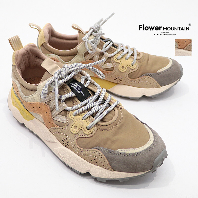 FLOWER MOUNTAIN フラワーマウンテン FM63680 YAMANO3 ローカットスニーカー Stone/Dry mud ナイロン×スウェード マルチカラー ウォーキングシューズ ヤマノ3 | 25AW シューズ